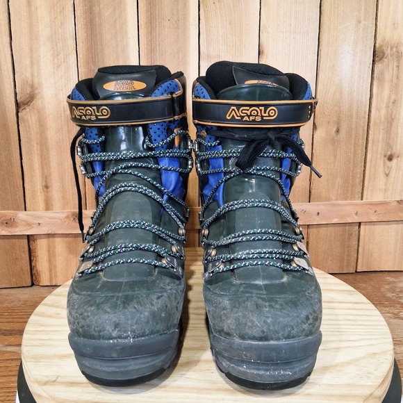 Asolo AFS Guide Composit-Fiber Mountaineering Boots Mens 7.5 Green Hiking Vibram